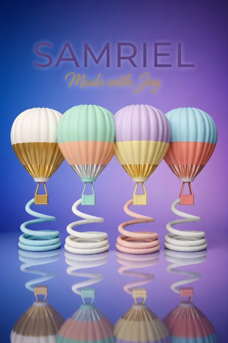 Bunter Heißluftballon Dekostück – personalisierbar in Farbe & Größe | Samriel✨