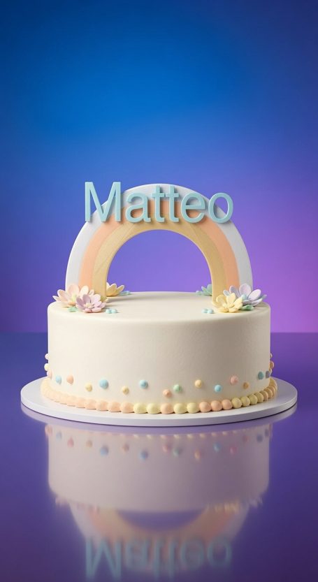 Regenbogen Cake Topper mit Wunschnamen – Samriel Made with Joy✨